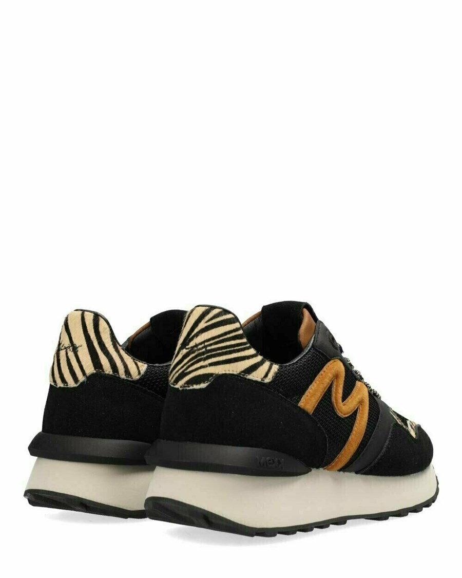 Mexx Sneaker Juju Black/Cognac Czarne | KSMLO6719