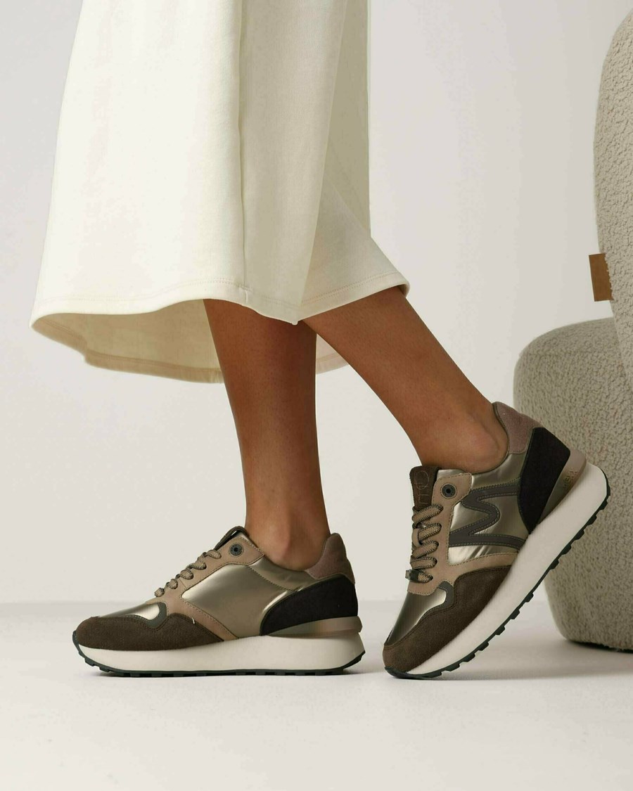 Mexx Sneaker Juju Olive Złote | MGZRE6192