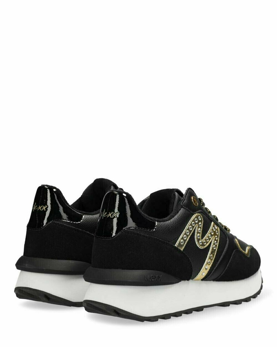 Mexx Sneaker Juju- Spark Black/Gold Czarne | SEVON6813