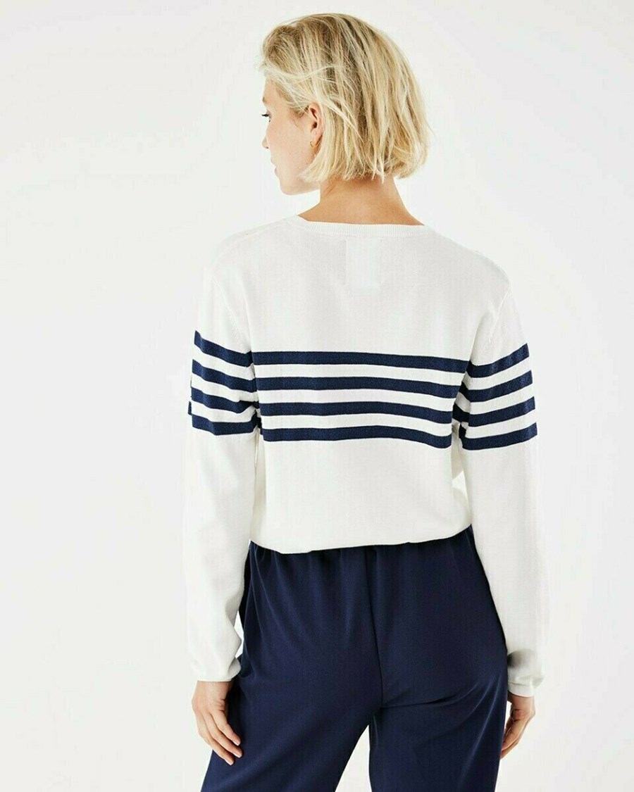 Mexx Stripe pullover Off white Białe | RBXYL3601