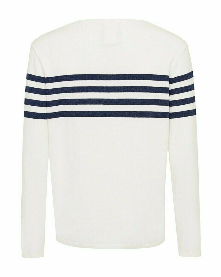 Mexx Stripe pullover Off white Białe | RBXYL3601