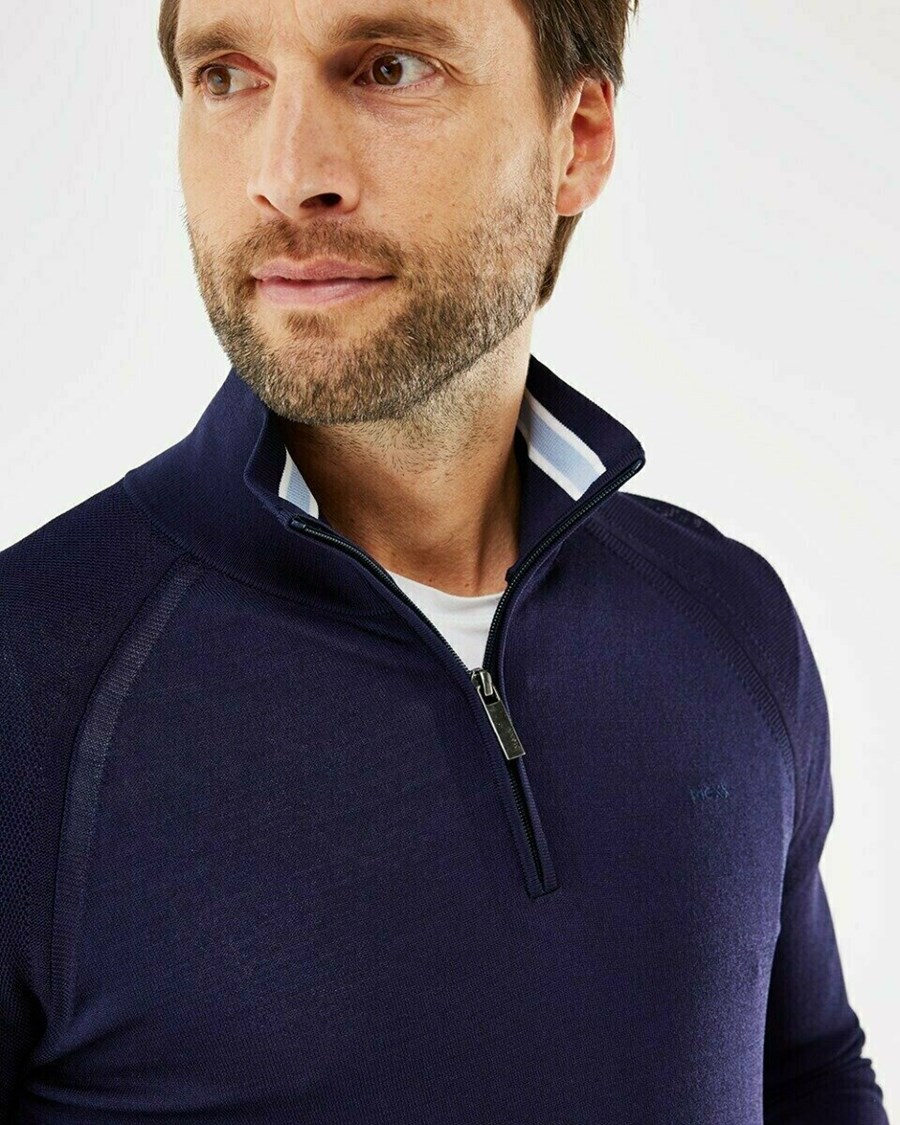 Mexx Structure raglan sweater Navy Niebieskie | RMYBI7158