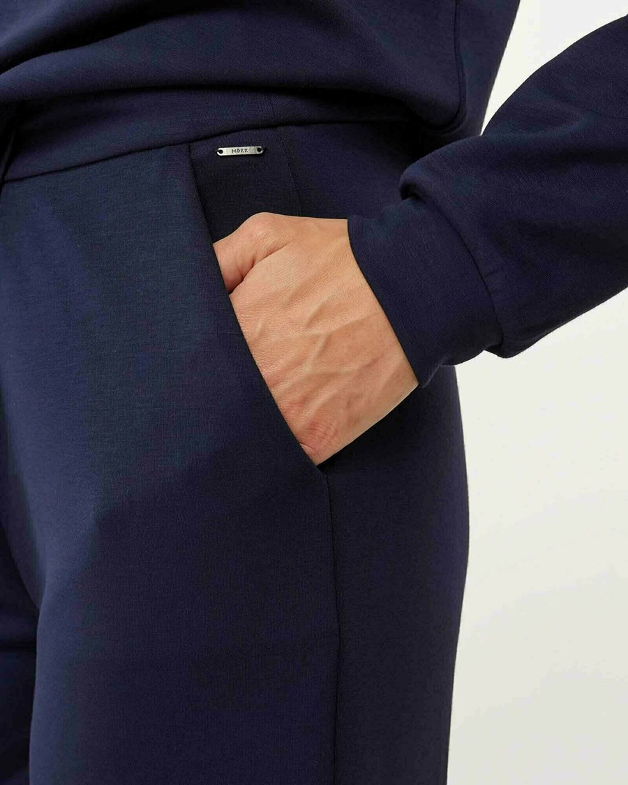 Mexx Szerokie leg jersey pants Navy Niebieskie | FTAXW8426