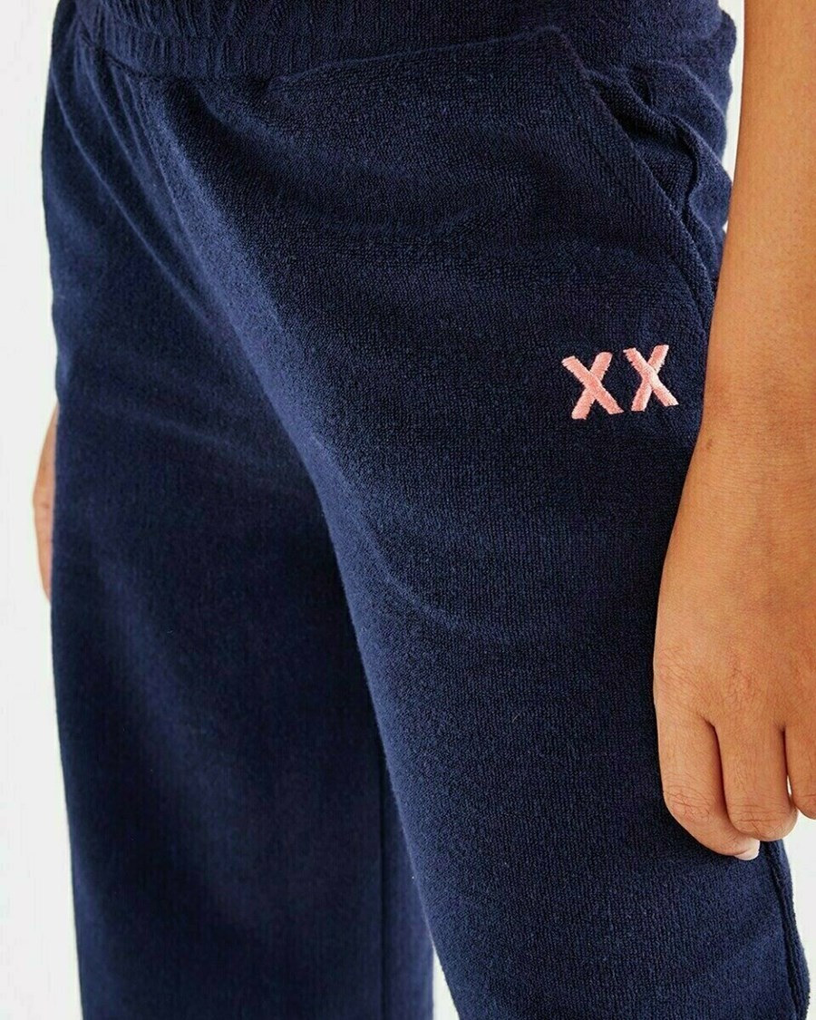 Mexx Szerokie toweling pants Navy Niebieskie | OEKZH4376