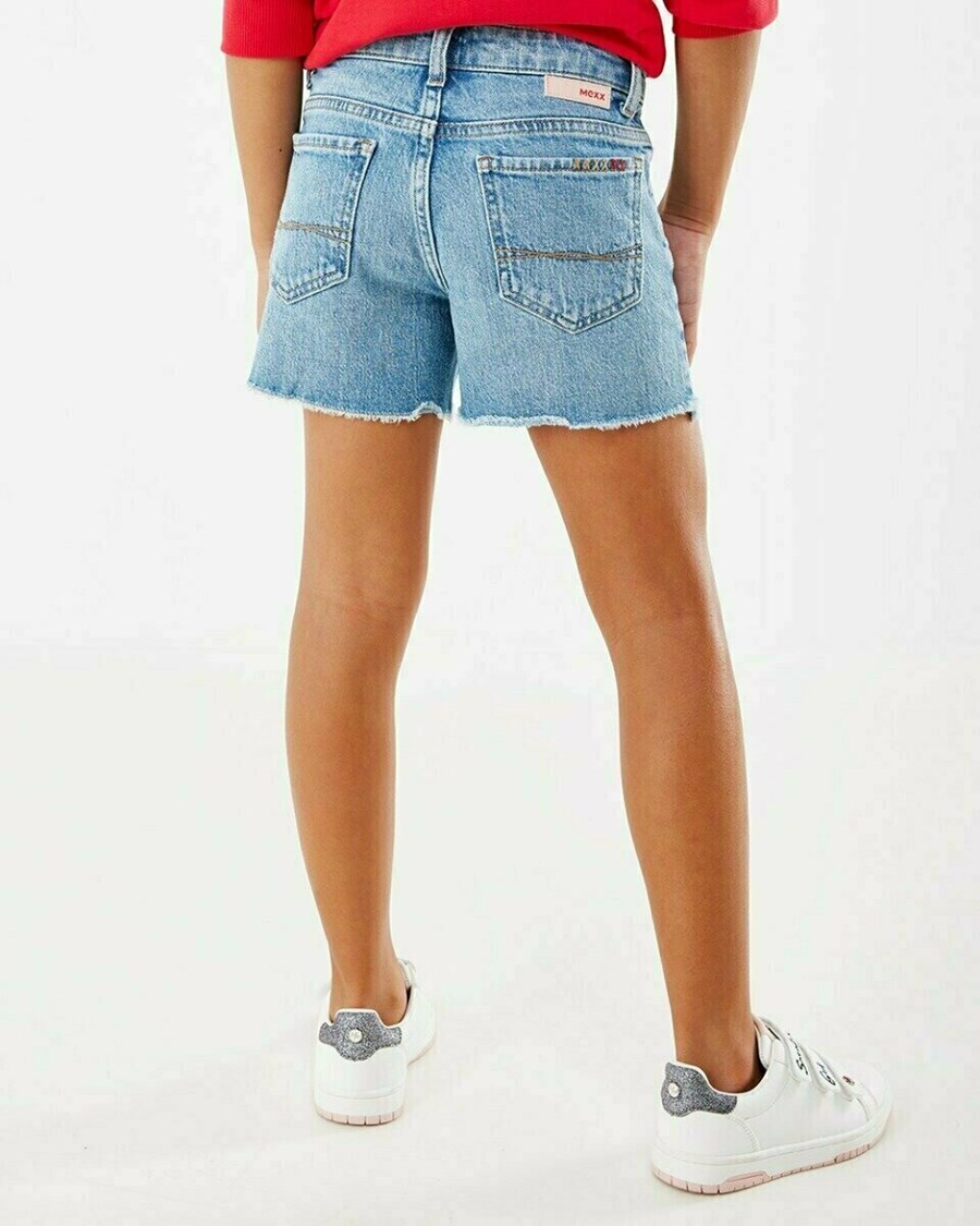 Mexx TINA SHORT Mid waist/ Regular leg denim Light Bleach Niebieskie | KNSVH6103