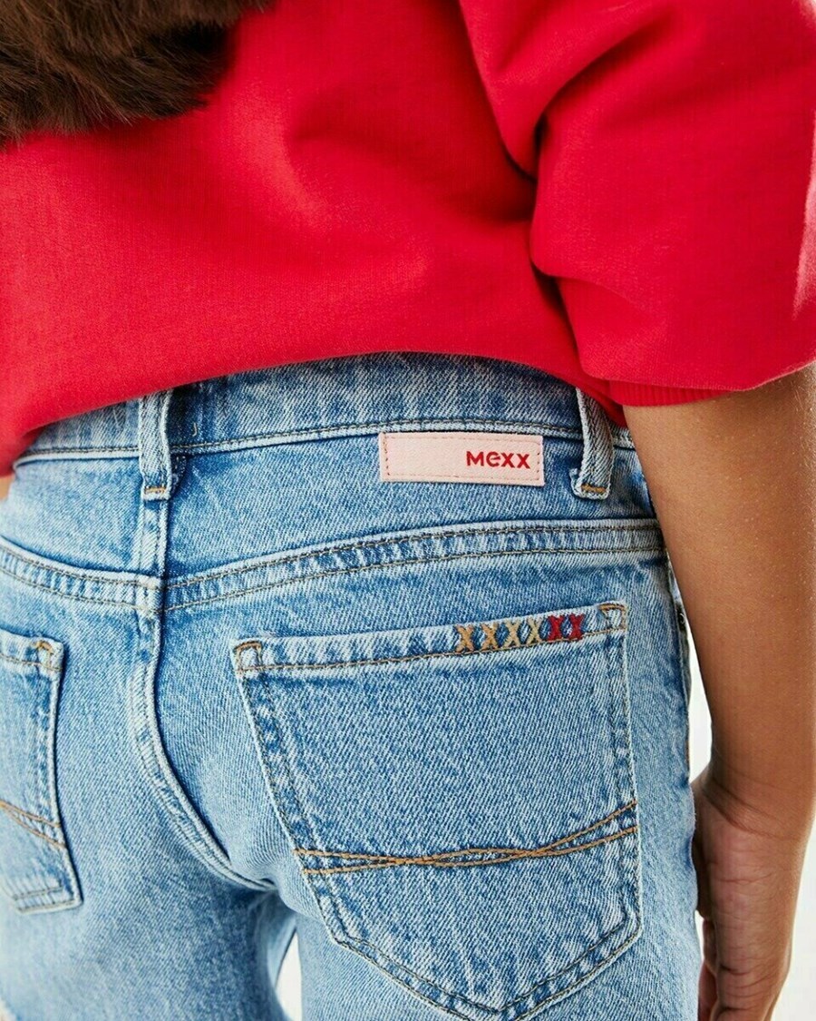 Mexx TINA SHORT Mid waist/ Regular leg denim Light Bleach Niebieskie | KNSVH6103