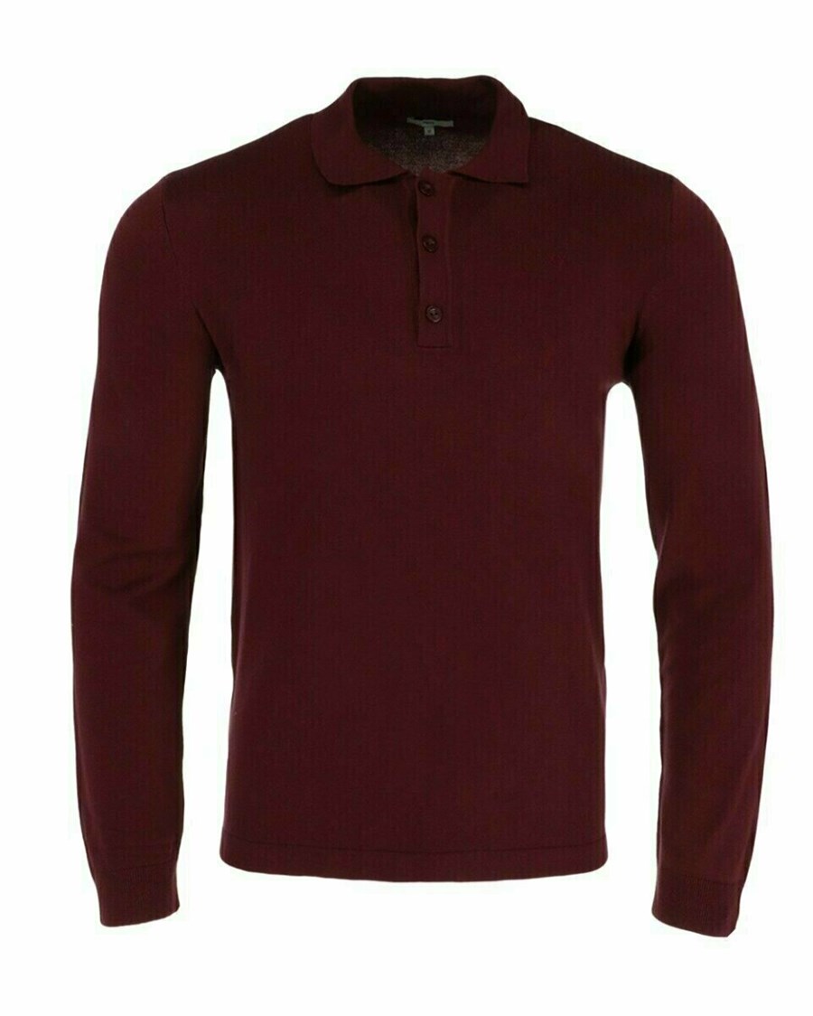 Mexx TYLOR Polo LS Bordeaux Red Czerwone | PULGM9827