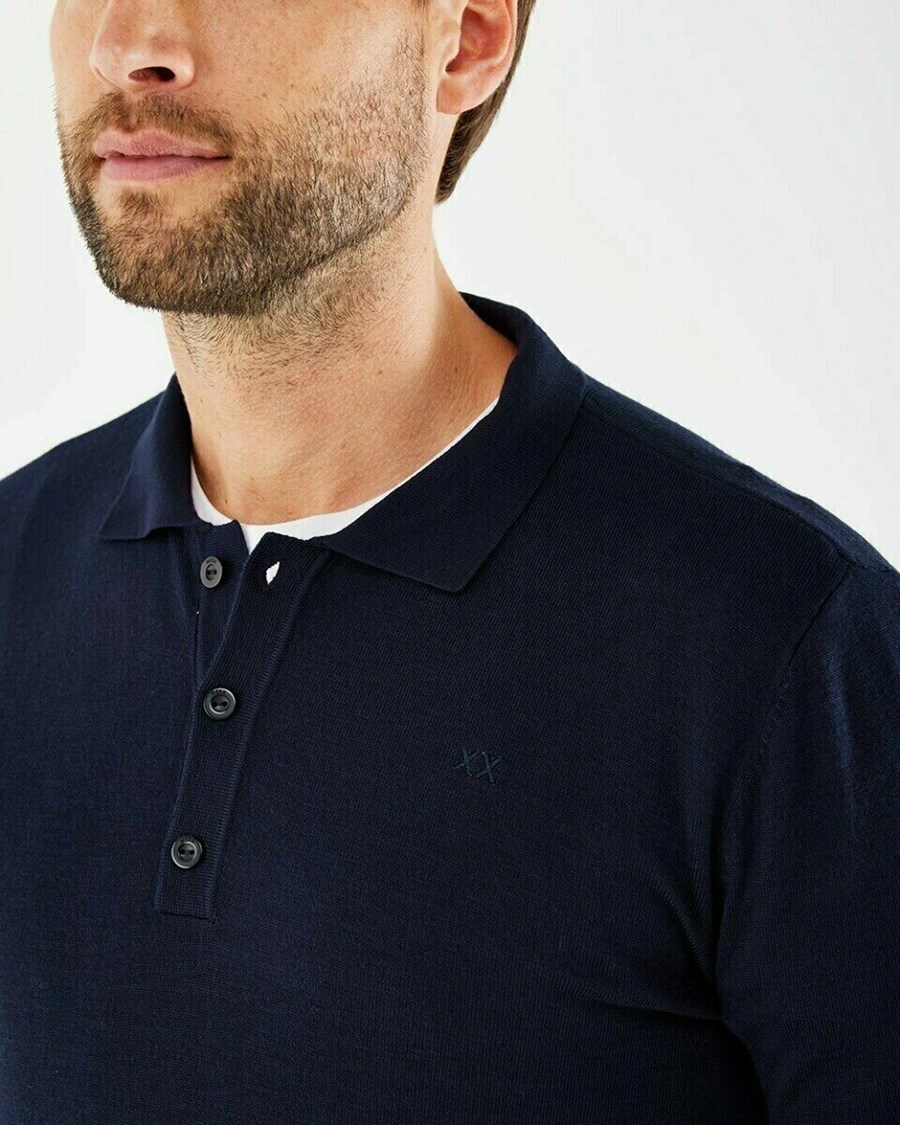Mexx TYLOR Polo LS Navy Niebieskie | EAKMN2450