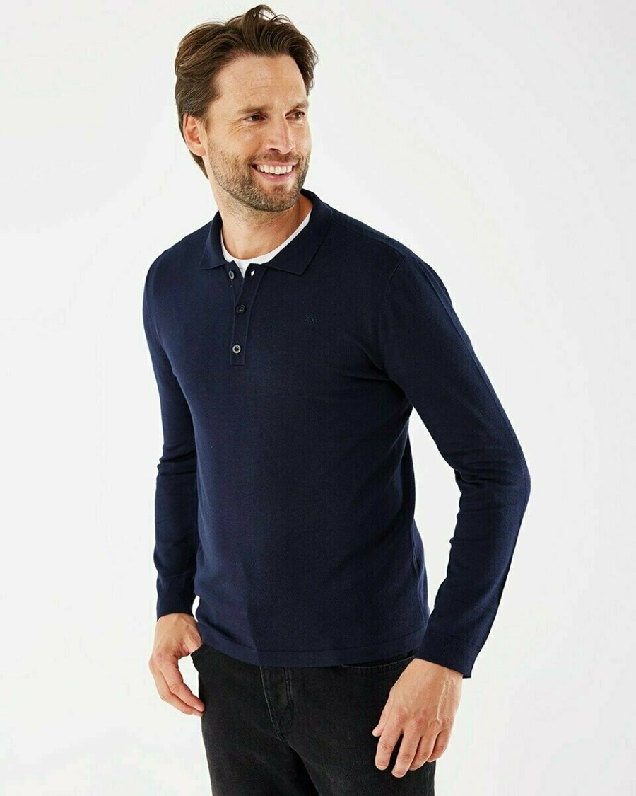 Mexx TYLOR Polo LS Navy Niebieskie | EAKMN2450