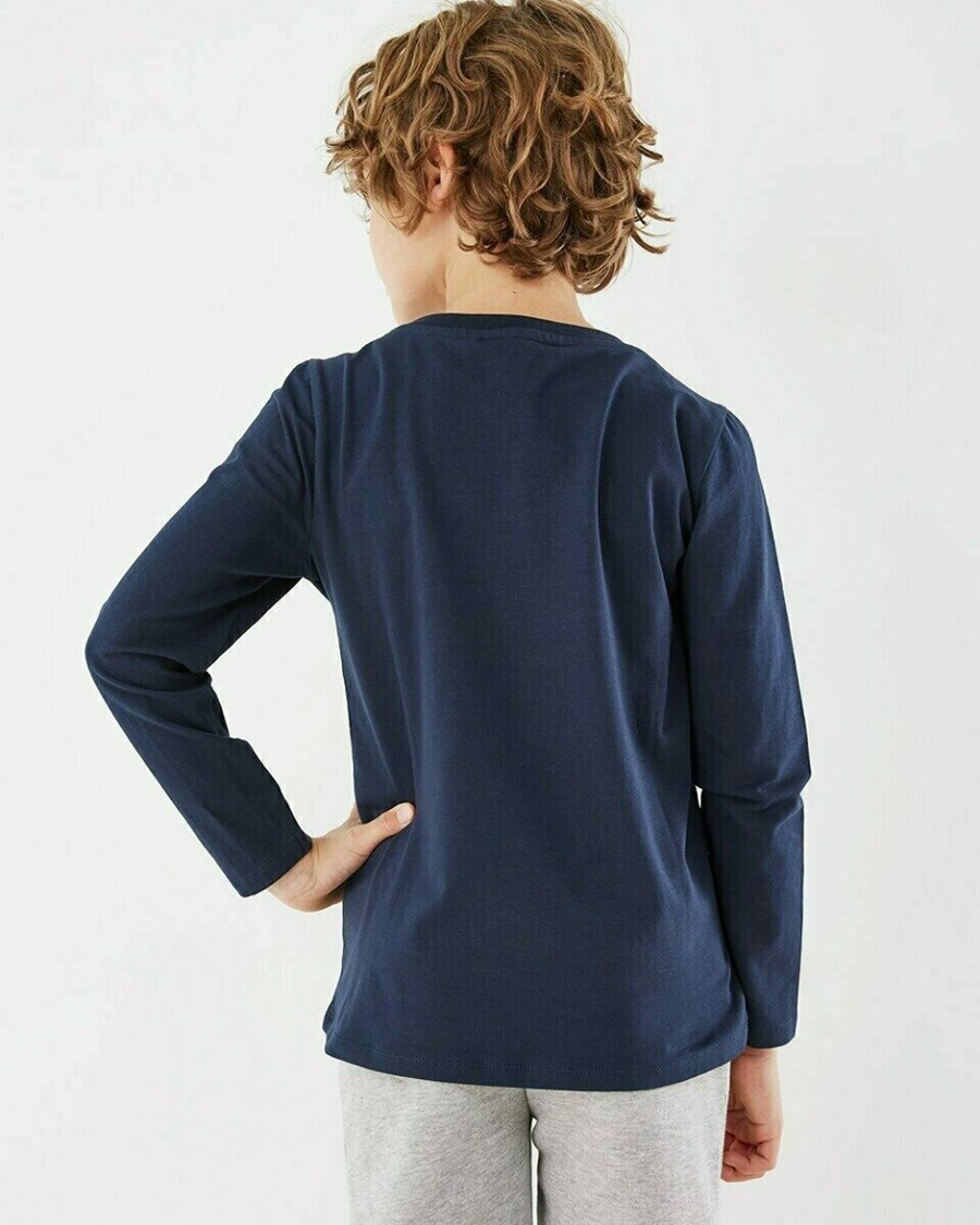 Mexx T-Shirt LS Navy Niebieskie | ZCHMA4387