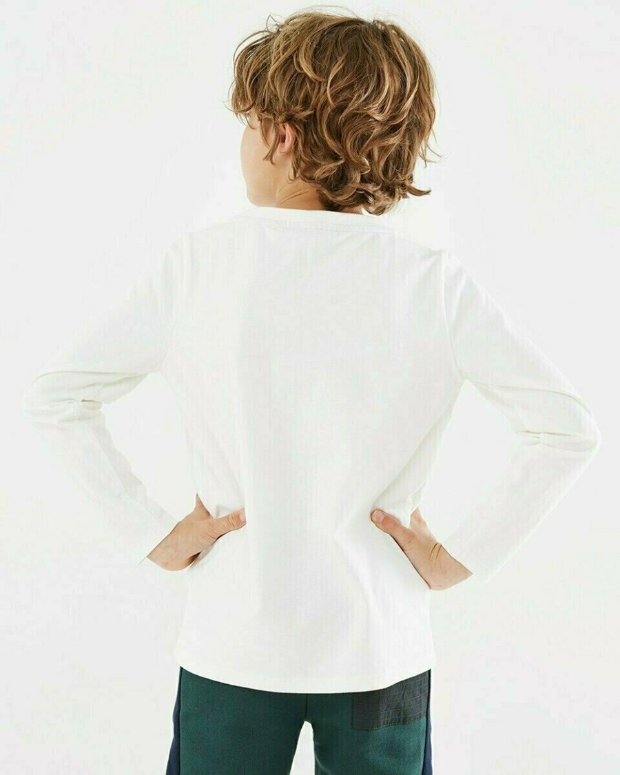 Mexx T-Shirt LS Off white Białe | NSQID9417