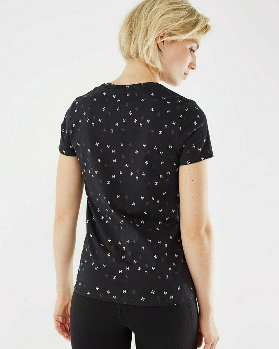 Mexx T-shirt Black Printed Czarne | GRKQC3874