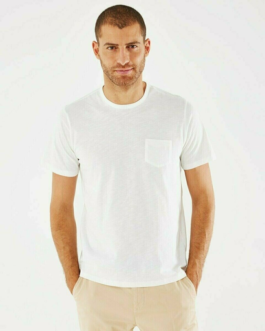 Mexx T-shirt chest pocket Off white Białe | HWRTC1749