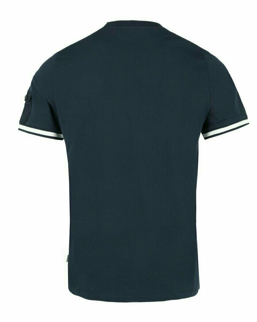 Mexx T-shirt sleeve pocket Navy Granatowe | QBDPH3462