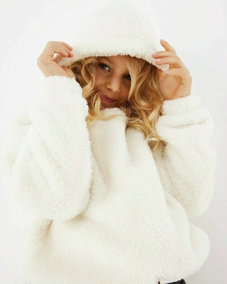 Mexx Teddy hoodie Off white Białe | RBJWL7431