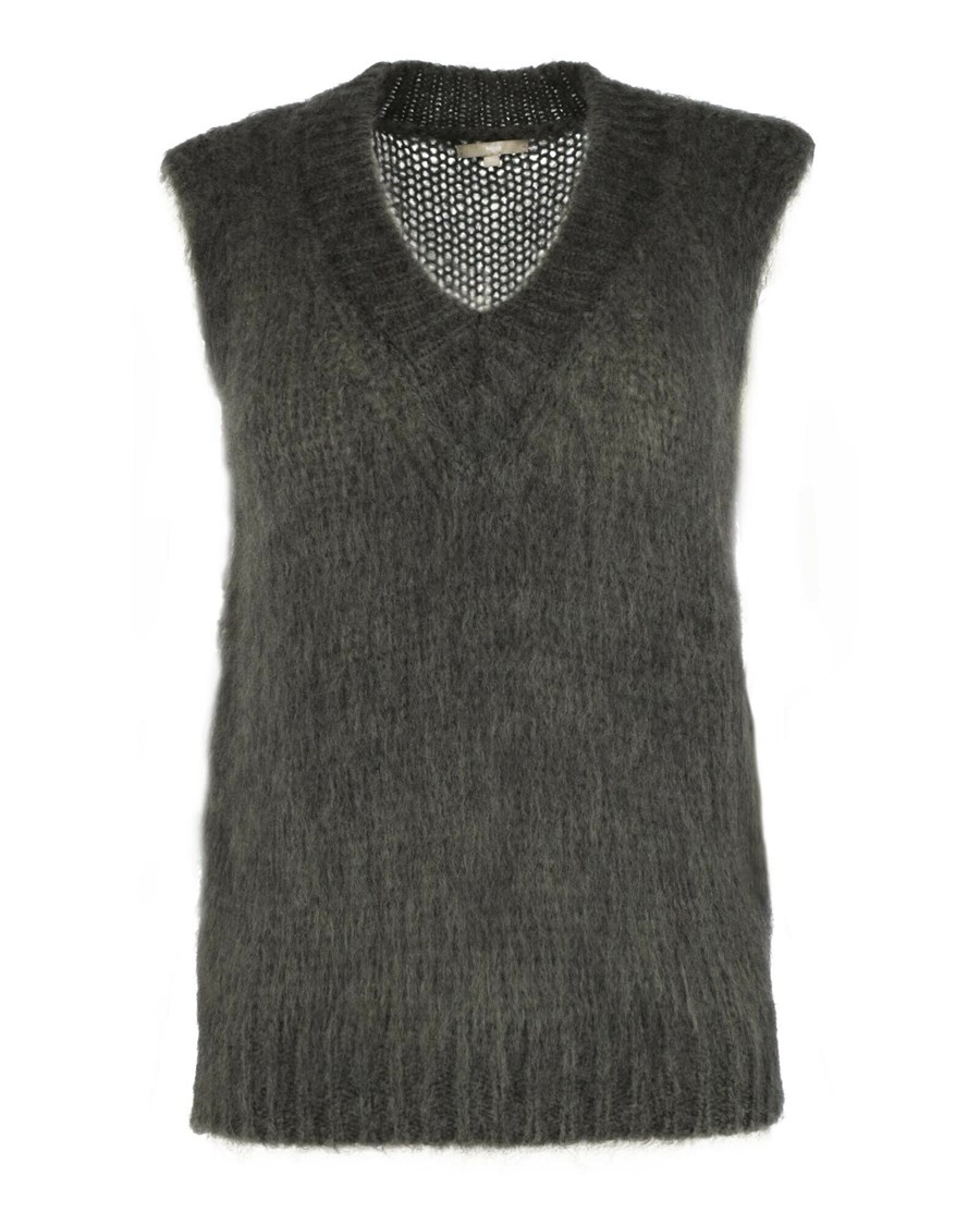 Mexx Trykotowy V-neck spencer Mid Grey Melee Szare | HJCMW0975