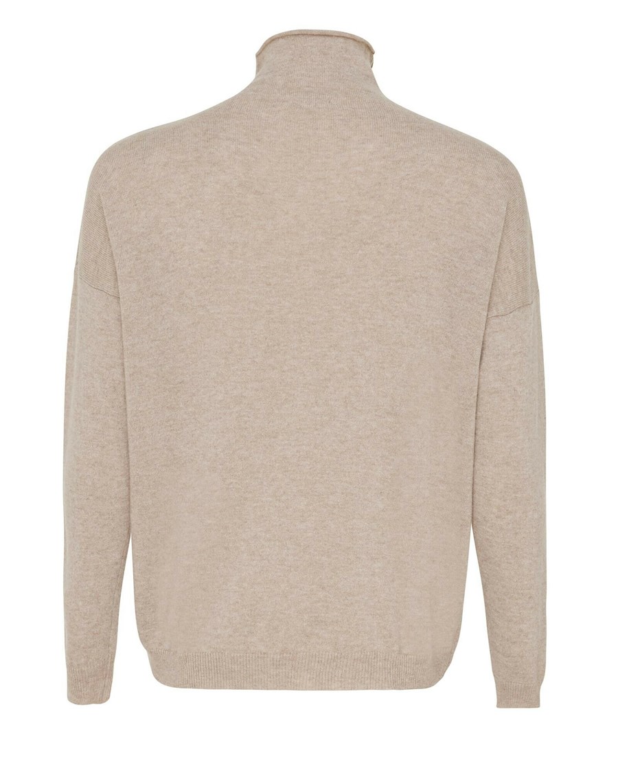 Mexx Turtle neck knitted pullover Beige Beżowe | VOWGC9342