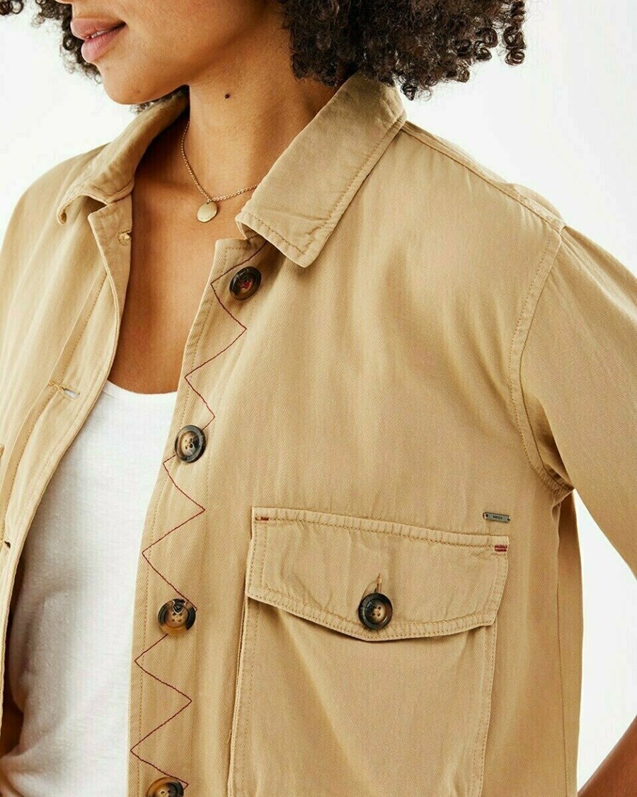 Mexx Twill jacket Dark Sand Beżowe | PTCJO9078