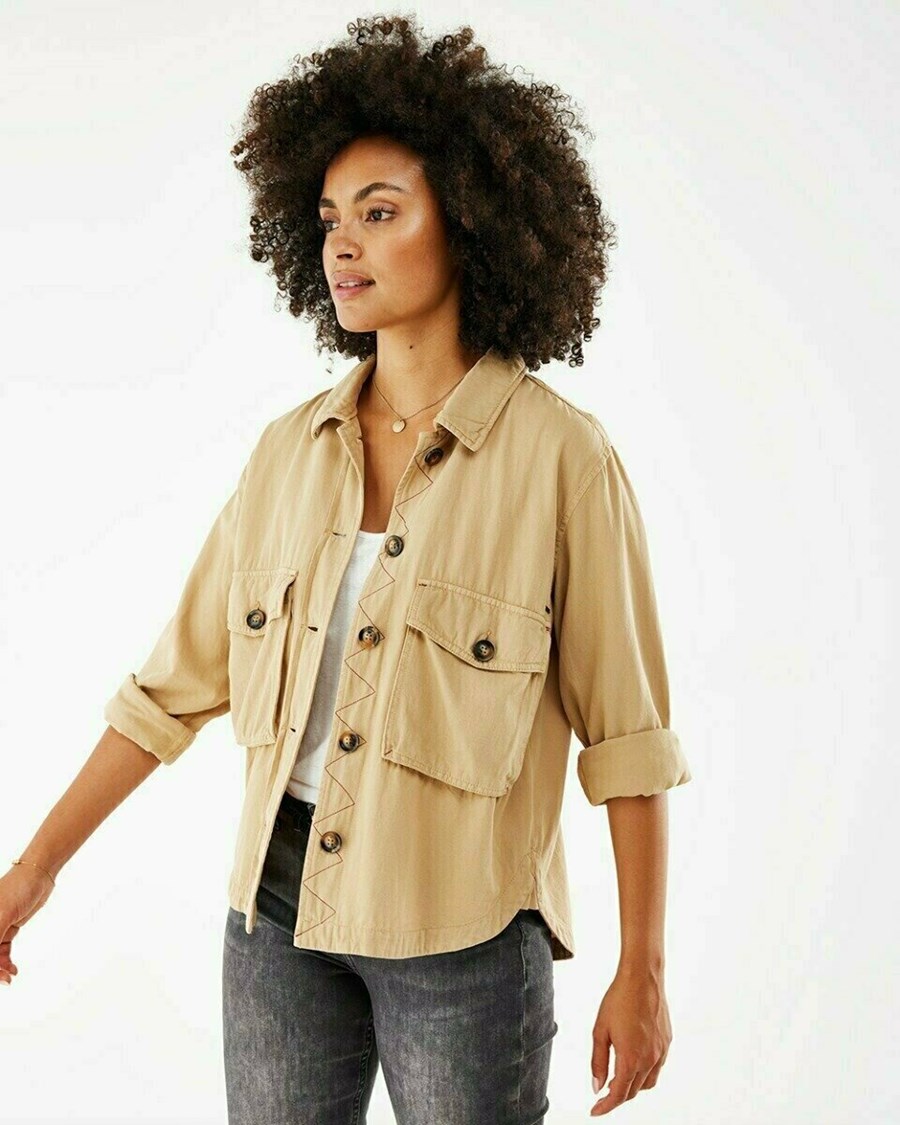 Mexx Twill jacket Dark Sand Beżowe | PTCJO9078