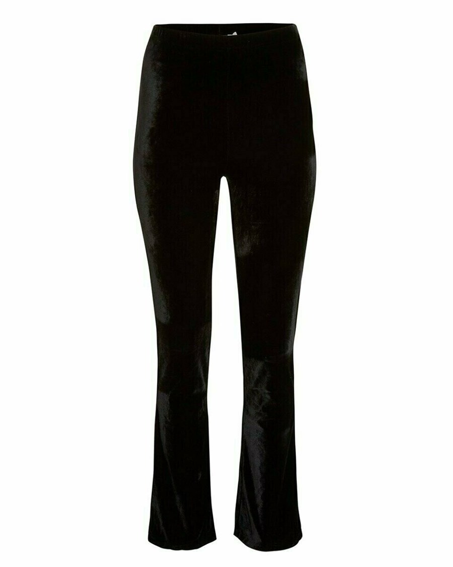 Mexx Velvet flared legging Black Czarne | AQRHD8647