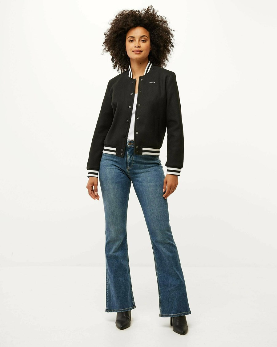 Mexx Wełna-look bomber jacket Black Czarne | XJWTK6187
