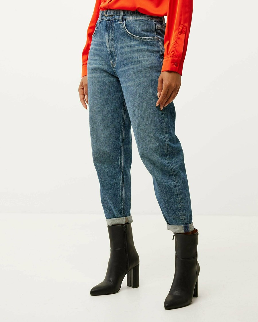 Mexx XANTHE High waist/ Mom jeans Crown Blue Niebieskie | ZHXAP8527