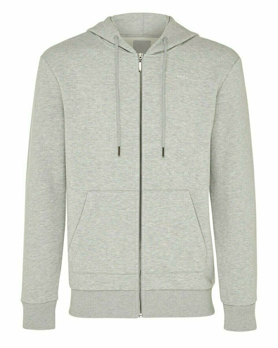 Mexx Zip through Hoodie Grey Melee Szare | HYQED6827