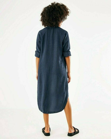 Mexx Button through dress Navy Niebieskie | EDTQI7149
