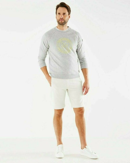 Mexx Krótkie joggers Grey White Szare | AUIFN3091