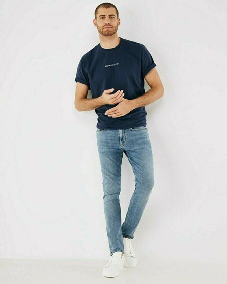 Mexx LOGAN Mid waist/ Slim leg jeans Vintage Used Niebieskie | OVWGY5126