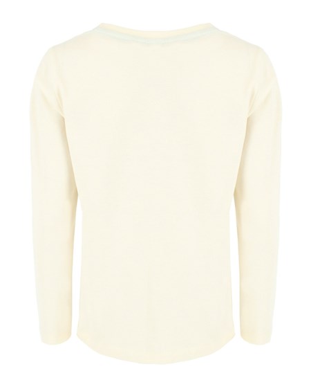 Mexx Long sleeve artwork t-shirt Off White Białe | JAUDV7104