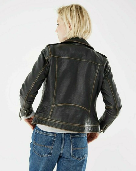 Mexx Skórzane Jacket Milou Black Czarne | QHIOM0164
