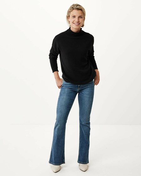 Mexx Turtle neck knitted pullover Black Czarne | QBAZJ6198